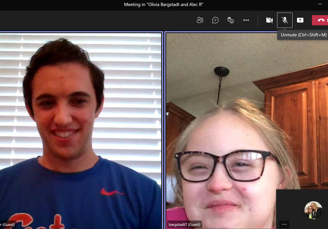 Alec and Olivia during a GiGi's At Home tutoring session.