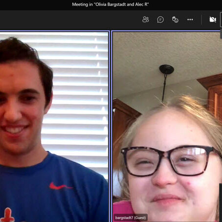 Alec and Olivia during a GiGi's At Home tutoring session.